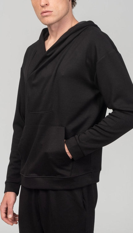 Weekend Hooded Sweater - Black - Ron Tomson