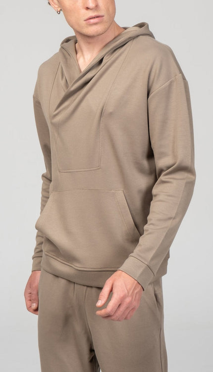 Weekend Hooded Sweater - Dark Beige - Ron Tomson