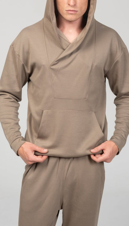 Weekend Hooded Sweater - Dark Beige - Ron Tomson