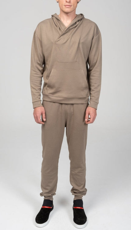 Weekend Hooded Sweater - Dark Beige - Ron Tomson