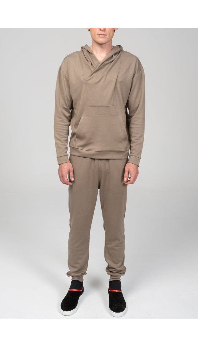 Weekend Hooded Sweater - Dark Beige - Ron Tomson