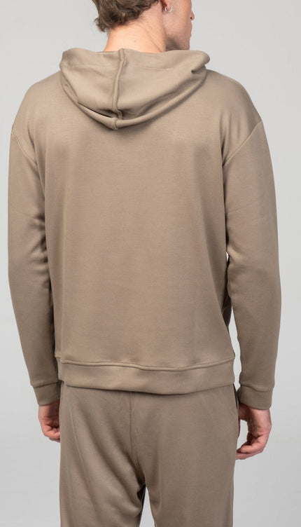 Weekend Hooded Sweater - Dark Beige - Ron Tomson