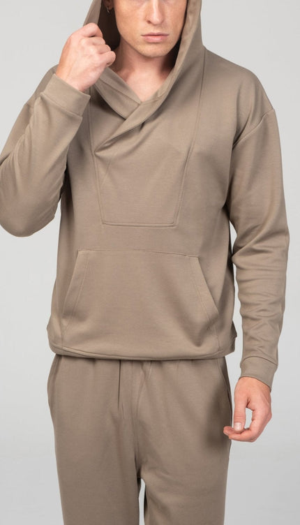 Weekend Hooded Sweater - Dark Beige - Ron Tomson