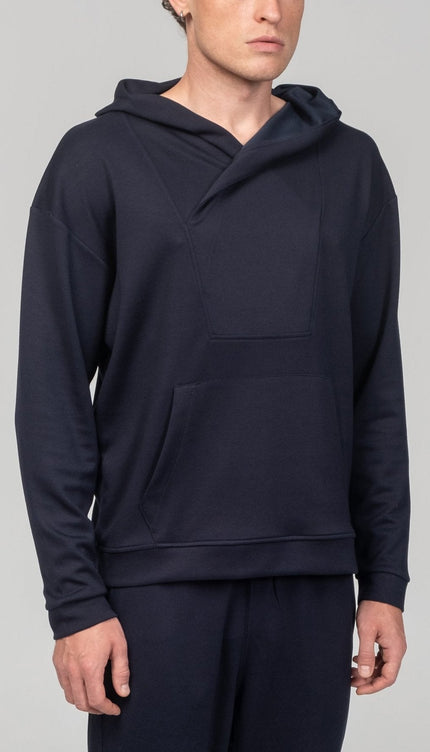 Weekend Hooded Sweater - Navy - Ron Tomson