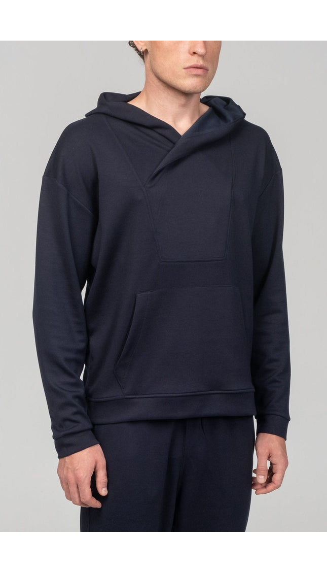 Weekend Hooded Sweater - Navy - Ron Tomson