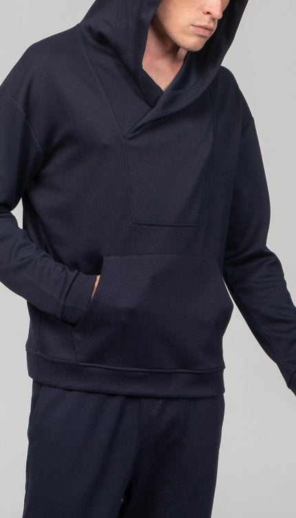 Weekend Hooded Sweater - Navy - Ron Tomson