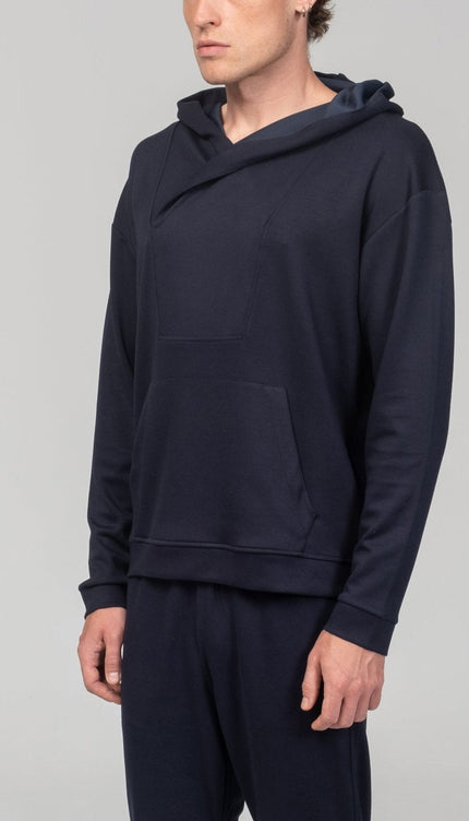 Weekend Hooded Sweater - Navy - Ron Tomson