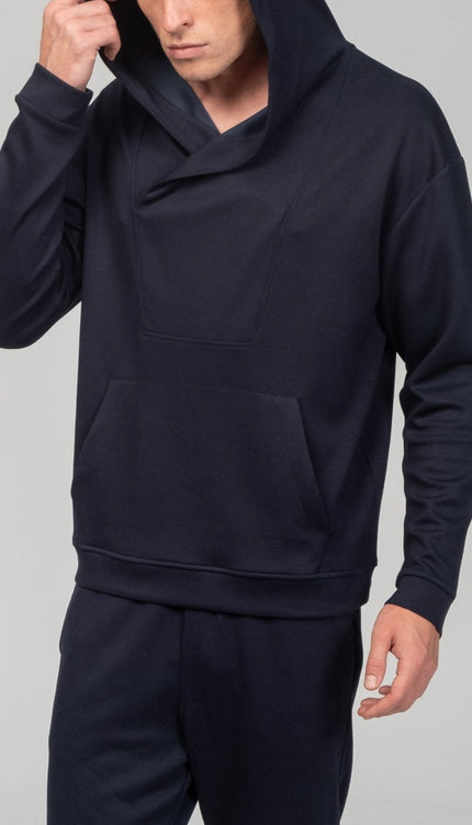 Weekend Hooded Sweater - Navy - Ron Tomson