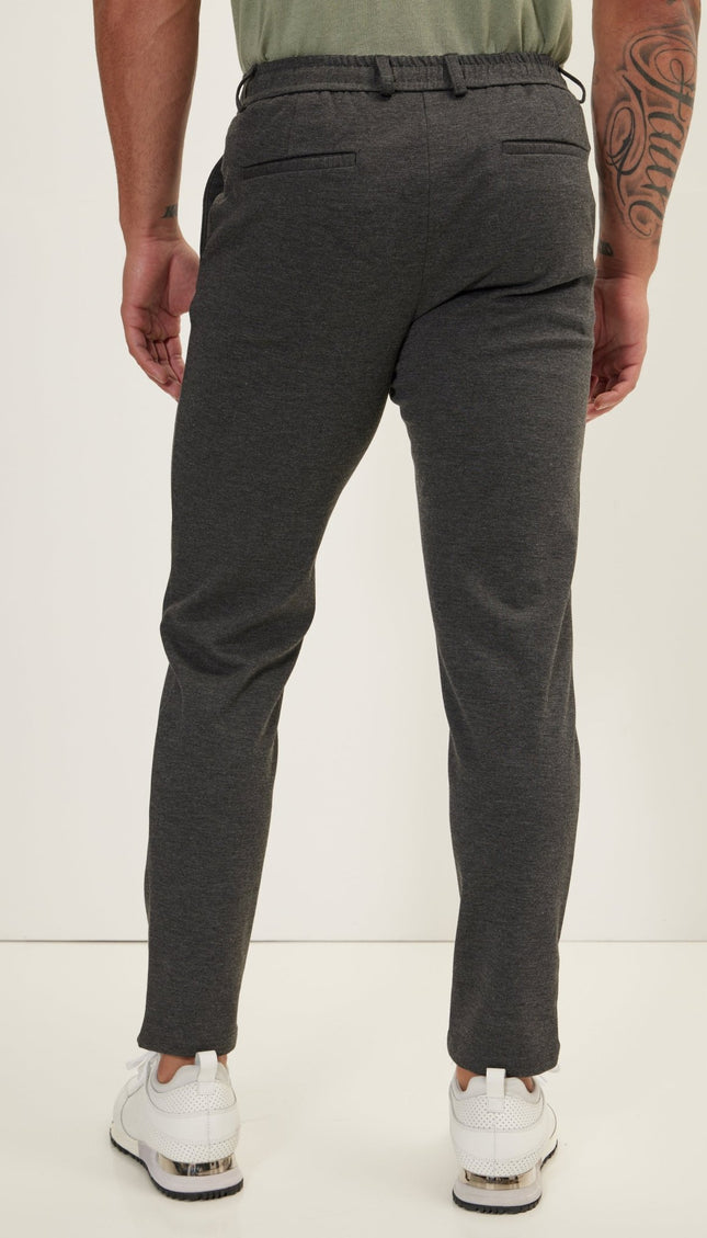 Weekend Knitted Fit Slacks - Anthracite - Ron Tomson