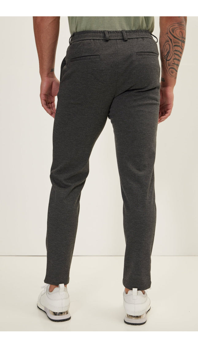 Weekend Knitted Fit Slacks - Anthracite - Ron Tomson