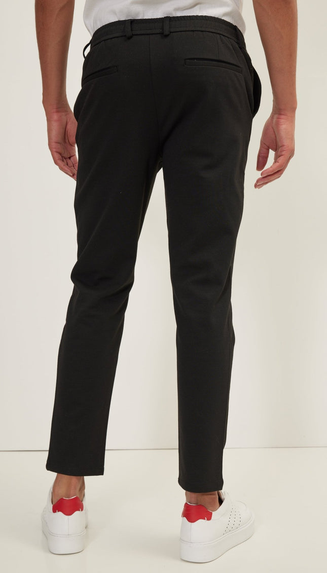 Weekend Knitted Fit Slacks - Black - Ron Tomson