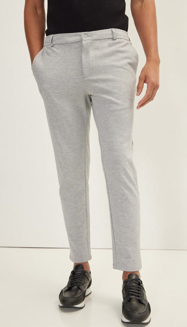 Weekend Knitted Fit Slacks - Grey - Ron Tomson