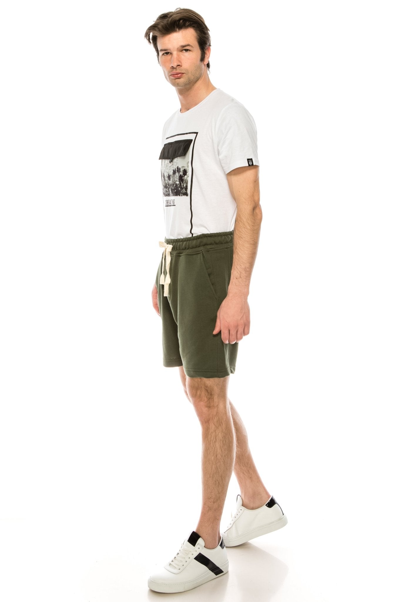 Weekender Cotton Shorts - Green - Ron Tomson