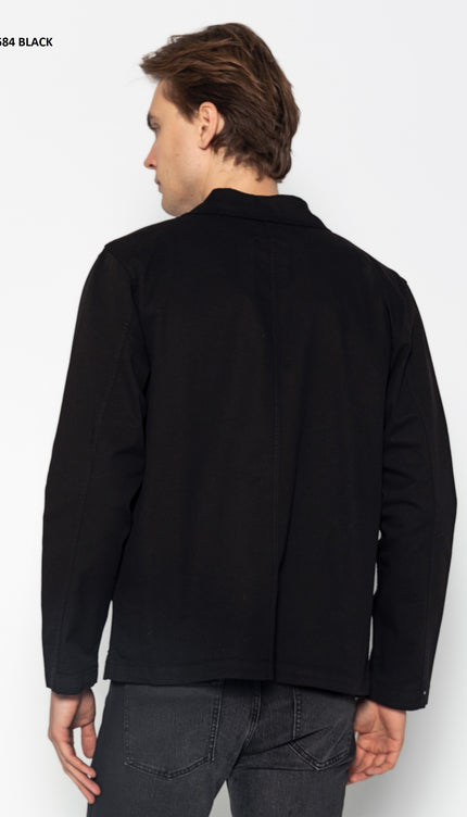 Wide Pocket Lightweight Cotton Jacket - Black - Ron Tomson