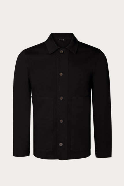 Wide Pocket Lightweight Cotton Jacket - Black - Ron Tomson