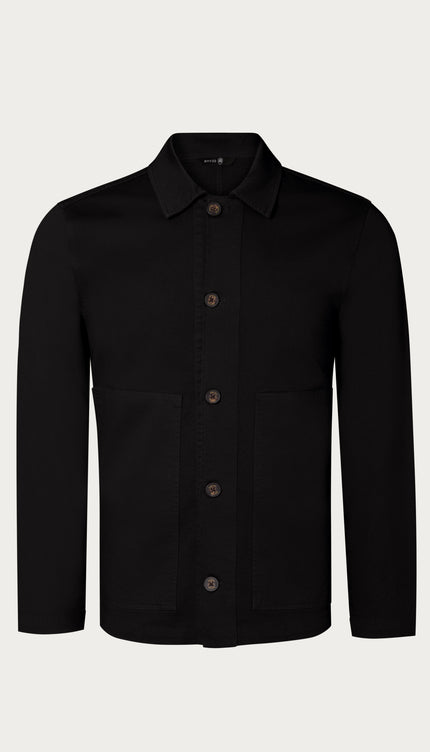 Wide Pocket Lightweight Cotton Jacket - Black - Ron Tomson