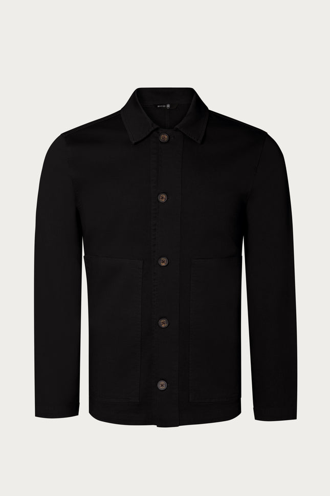 Wide Pocket Lightweight Cotton Jacket - Black - Ron Tomson