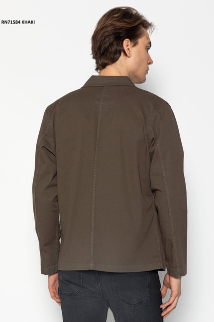 Wide Pocket Lightweight Cotton Jacket - Khaki - Ron Tomson