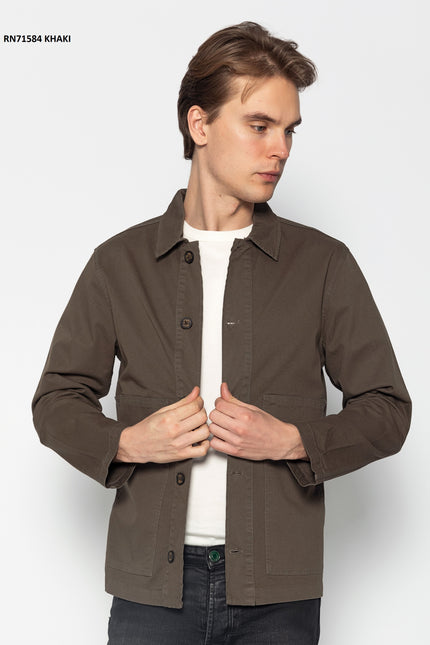 Wide Pocket Lightweight Cotton Jacket - Khaki - Ron Tomson