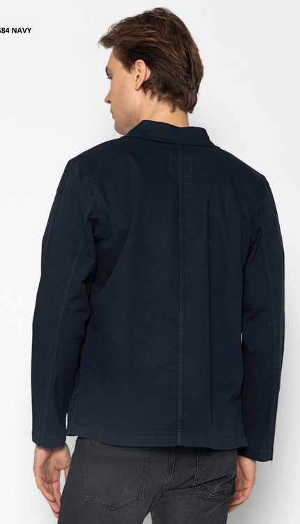 Wide Pocket Lightweight Cotton Jacket - Navy - Ron Tomson