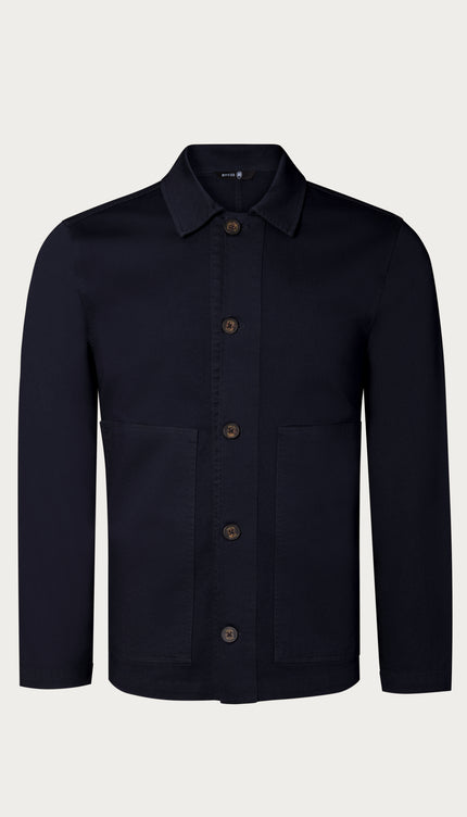 Wide Pocket Lightweight Cotton Jacket - Navy - Ron Tomson