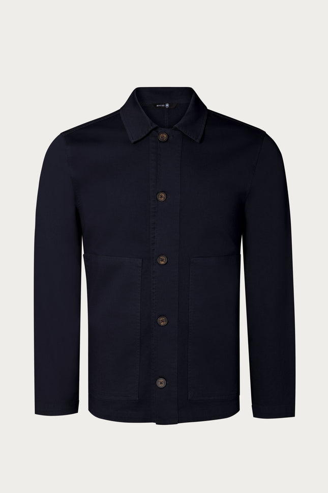 Wide Pocket Lightweight Cotton Jacket - Navy - Ron Tomson