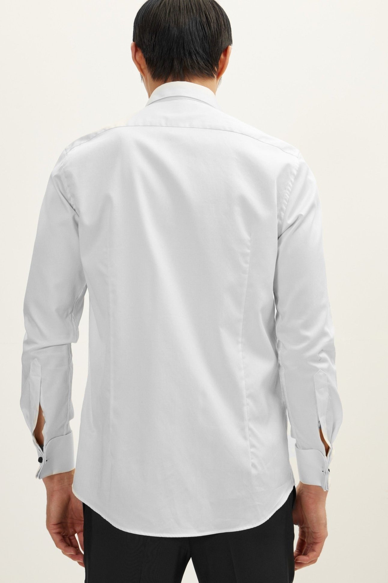 Wing Classical Top Front Stud Tuxedo Shirt - White - Ron Tomson