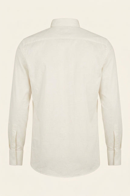 Wing Collar Tuxedo Shirt - Light Beige - Back