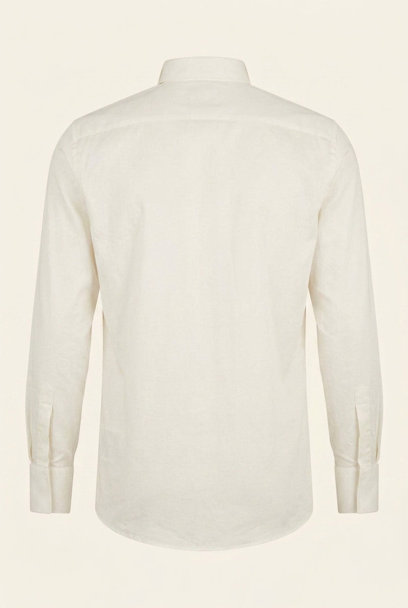 Wing Collar Tuxedo Shirt - Light Beige - Back