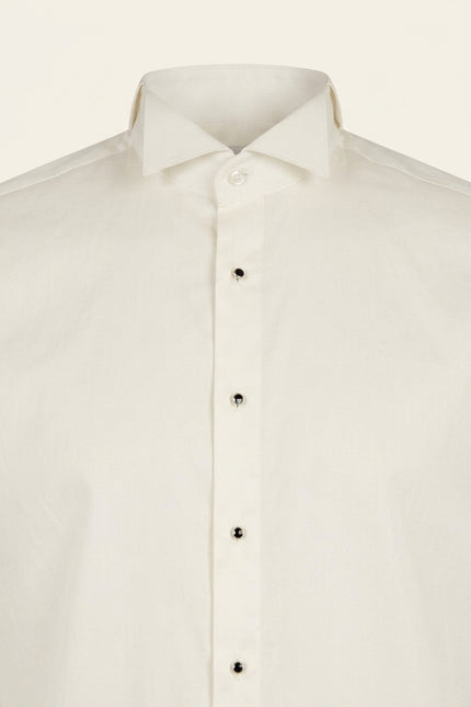 Wing Collar Tuxedo Shirt - Light Beige - Detail