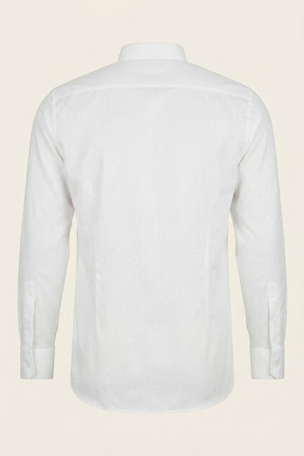 Wing Collar Tuxedo Shirt - White - Back