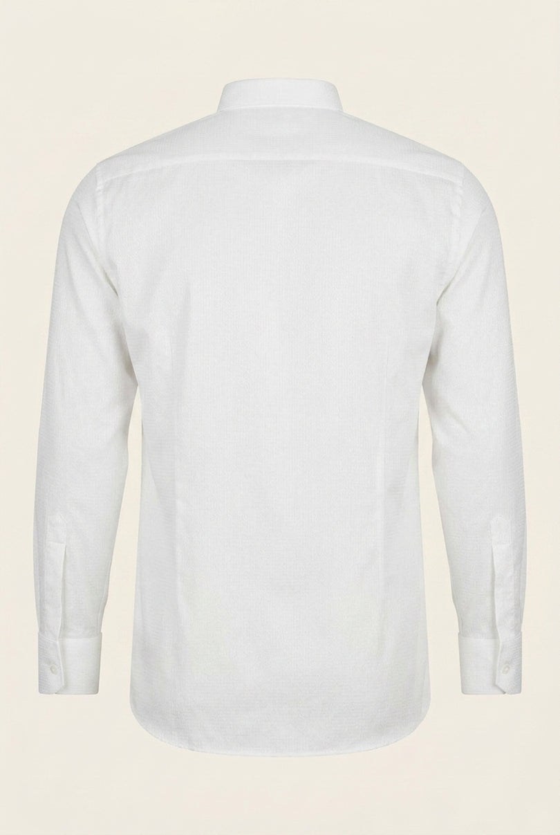 Wing Collar Tuxedo Shirt - White - Back