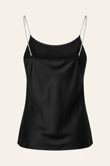 Women's Jewel Straps Camisole - Black - Back
