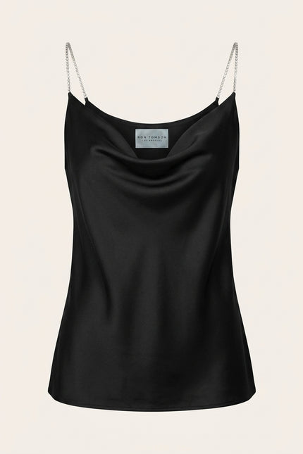 Women's Jewel Straps Camisole - Black - Front