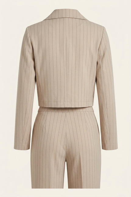 Women's Pinstripe Suit - Stone - Back