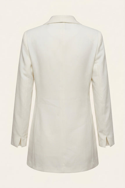 Women's Shawl Lapel Blazer - White - Back