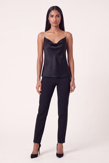 Jewel Straps Camisole - Black - front view