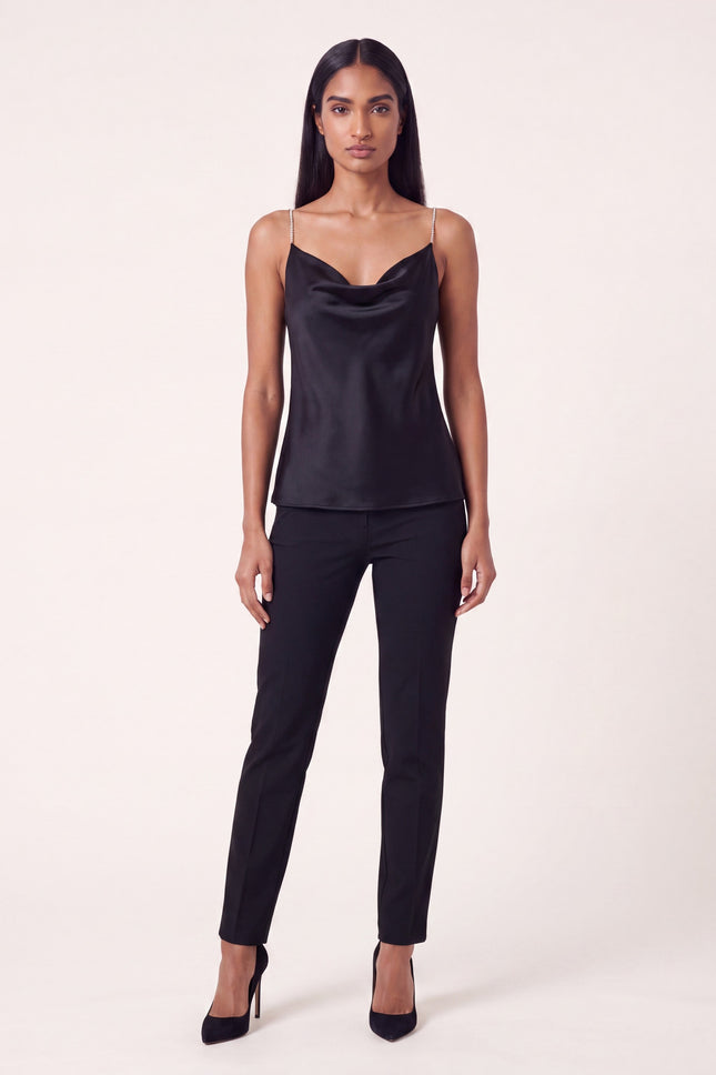 Jewel Straps Camisole - Black - front view