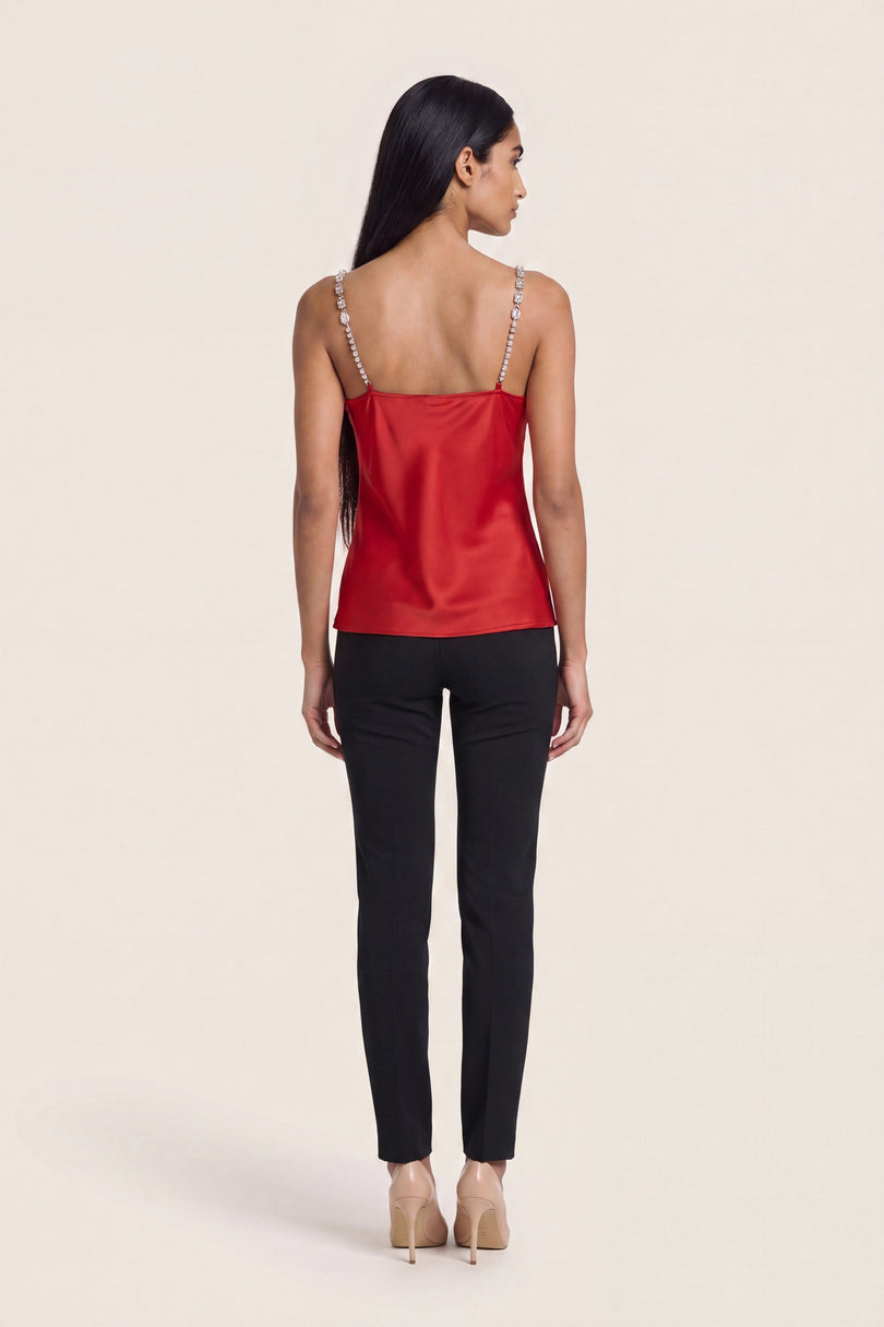 Jewel Straps Camisole - Red - back view