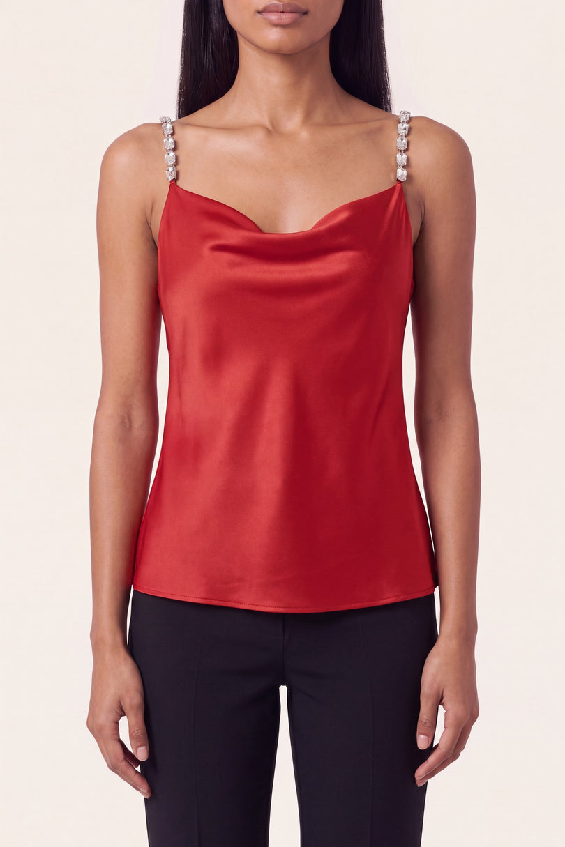 Jewel Straps Camisole - Red - detail view
