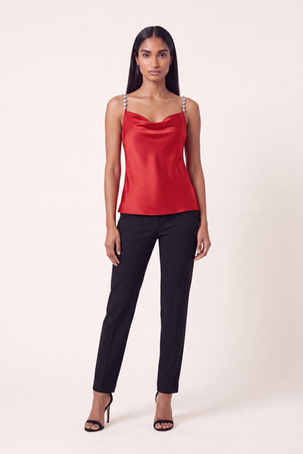 Jewel Straps Camisole - Red - front view