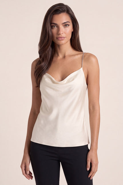 Jewel Straps Camisole - Off-White - detail view