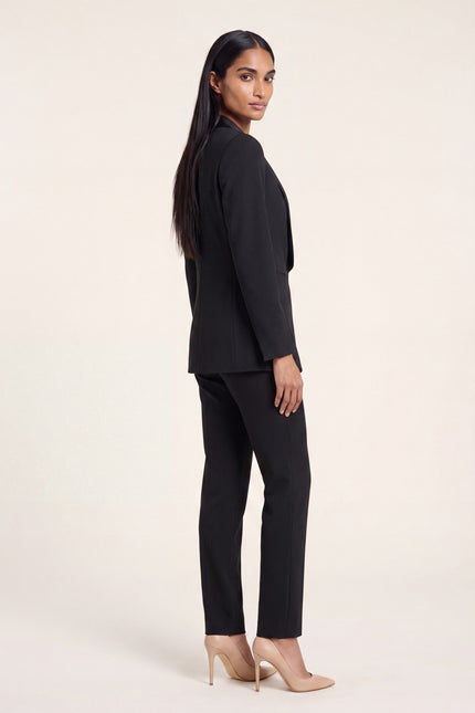 Women's Shawl Lapel Blazer  - Black - side view