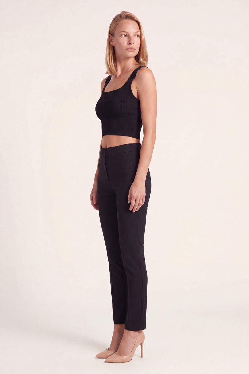 Wide Strap Micro Crop Top - Black - side view