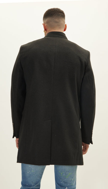 Wool Blend Peacoat - Black - Ron Tomson