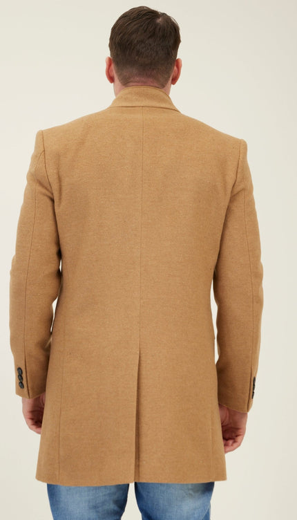 Wool Blend Peacoat - Camel - Ron Tomson