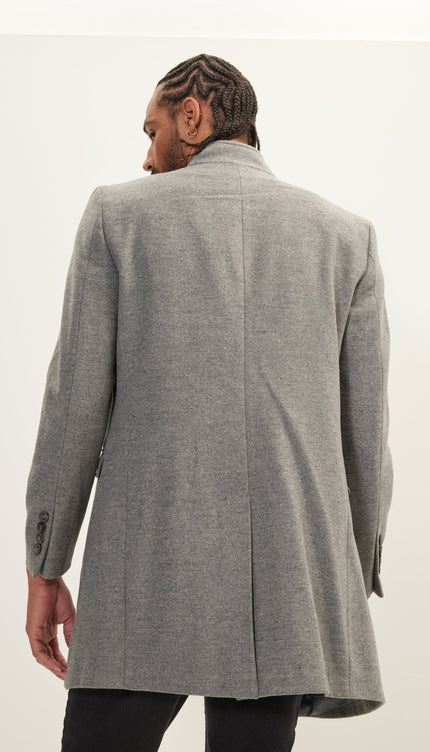 Wool Blend Peacoat - Grey - Ron Tomson