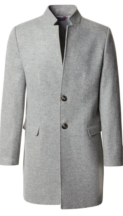 Wool Blend Peacoat - Grey - Ron Tomson