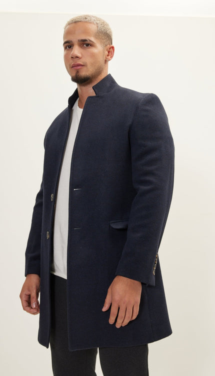 Wool Blend Peacoat - Navy - Ron Tomson