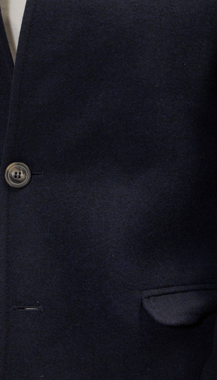 Wool Blend Peacoat - Navy - Ron Tomson